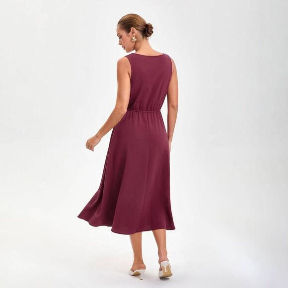 A New Day - Women's Layered Waistcoat A-Line Dress - A New Day Red - Picture 2 of 4